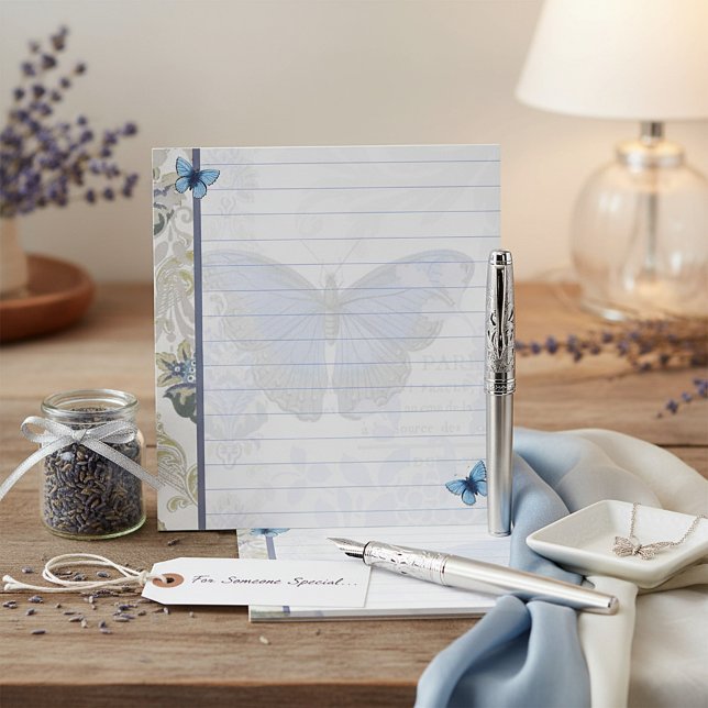 Bloc-note Papillon bleu vintage (Créateur téléchargé)