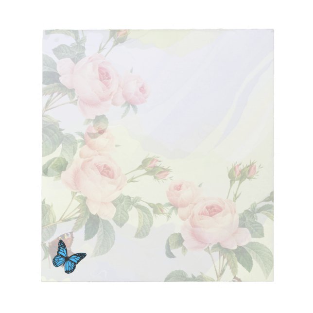Bloc-note Papillon Élégant Esthétique Florale (Devant)