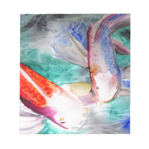 Bloc-note Papillon Koi aquarelle japonais Poisson Art