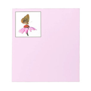 Bloc-note Papillon sur confleur pourpre