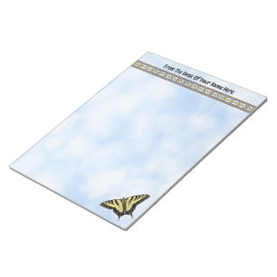 Bloc-note Papillon Swallowtail Jaune du Sud-Ouest Personnali