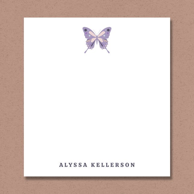 Bloc-note Papillon Violet Dessiné à la Main Moderne (Créateur téléchargé)