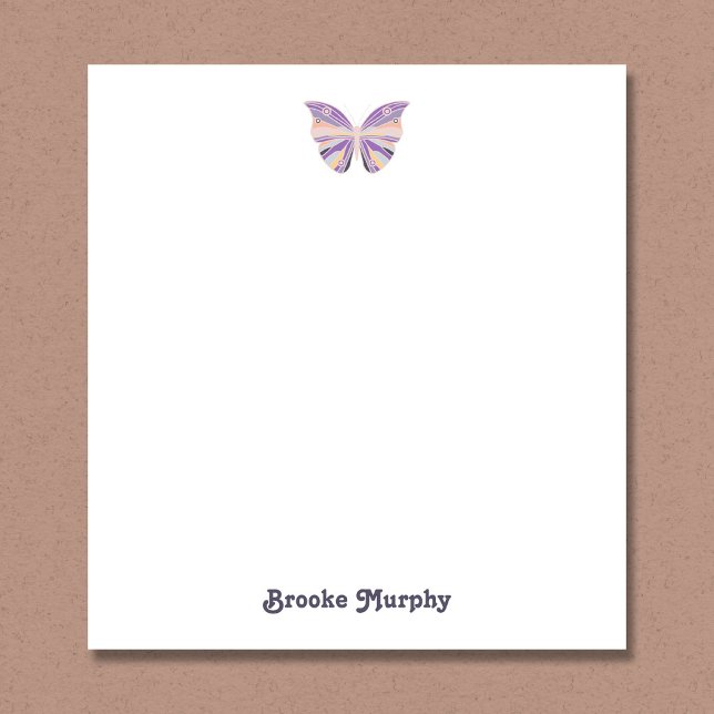 Bloc-note Papillon Violet Moderne Personnalisé (Créateur téléchargé)