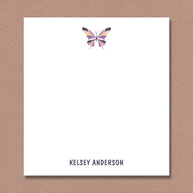 Bloc-note Papillon Violet Moderne Personnalisé (Créateur téléchargé)