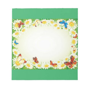 Bloc-note Papillons avec marguerites