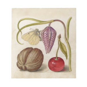 Bloc-note Papillons noix Fleur Cerisier Aquarelle Art