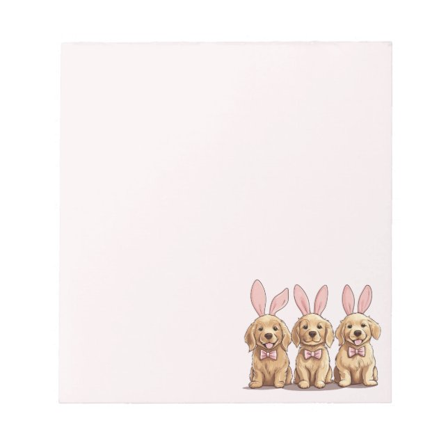 Bloc-note Pâques Golden Retriever Chiens Chiens Chiens Lapin (Devant)