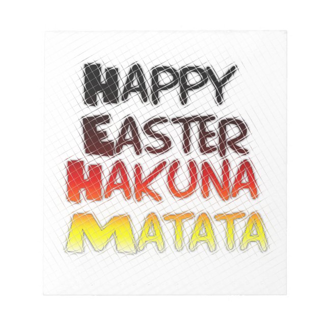 Bloc-note Pâques joyeuses : Hakuna Matata Text Art Design (Devant)