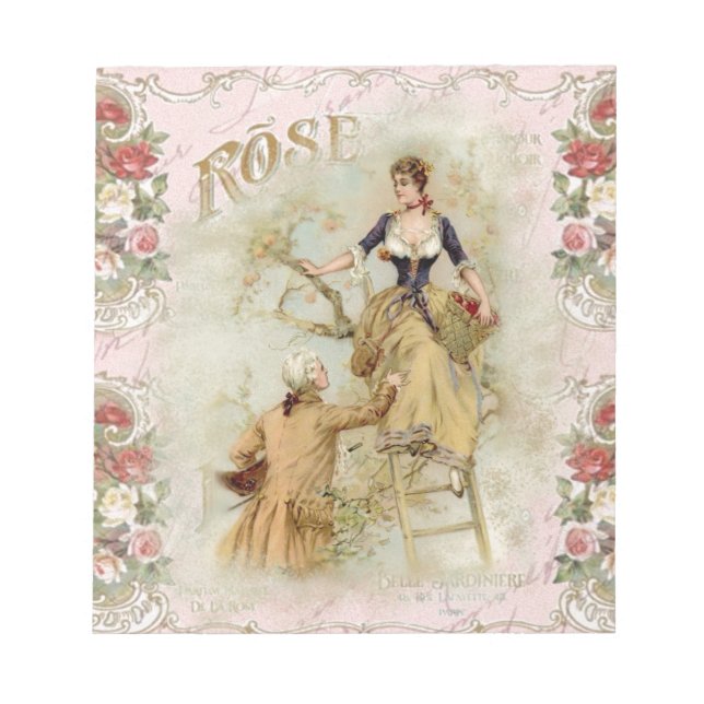 Bloc-note Paris romantique Amateurs rose shabbychic (Devant)