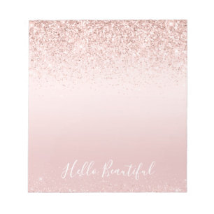 Bloc-note Parties scintillant brillante rose pâle        Spa