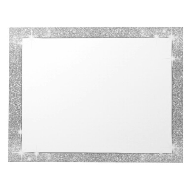 Bloc-note Parties scintillant d'argent étincelant métal look (Devant)