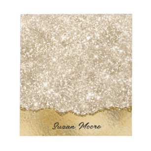 Bloc-note Parties scintillant d'or déchiré papier à huile pe