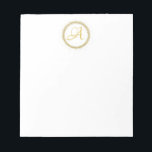 Bloc-note *~* Parties scintillant d'or minimale Monogramme F<br><div class="desc">* Un minimaliste minimaliste simple très élégant aussi bien que stylish Populaire JAUNE CHIC Feminine Moderne Minimal MONOGRAM / INITIAL dans un cadre circulaire en faux PARTIES SCINTILLANT JAUNE Simple Bloc-notes blanc. PERSONNALISEZ avec votre propre MONOGRAM / INITIAL. —> Si une lettre ne convient pas correctement, cliquez sur la PERSONNALISER...</div>