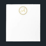 Bloc-note *~* Parties scintillant d'or minimale Monogramme F<br><div class="desc">* Un minimaliste minimaliste simple très élégant aussi bien que stylish Populaire JAUNE CHIC Feminine Moderne Minimal MONOGRAM / INITIAL dans un cadre circulaire en faux PARTIES SCINTILLANT JAUNE Simple Bloc-notes blanc. PERSONNALISEZ avec votre propre MONOGRAM / INITIAL. —> Si une lettre ne convient pas correctement, cliquez sur la PERSONNALISER...</div>