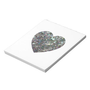 Bloc-note Parties scintillant en mosaïque d'argent brillant