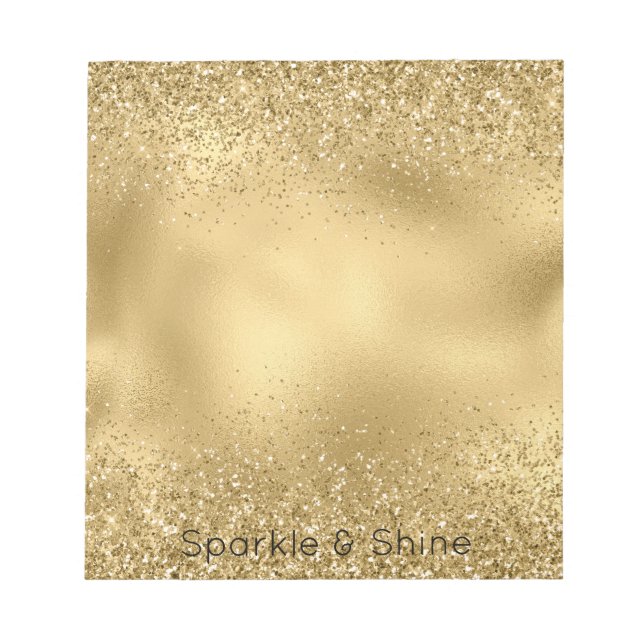 Bloc-note Parties scintillant Glitzy Gold Glam (Devant)