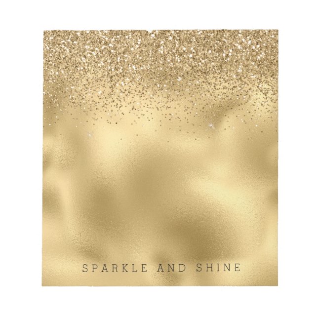 Bloc-note Parties scintillant Gold Glam Sparkle Faux (Devant)