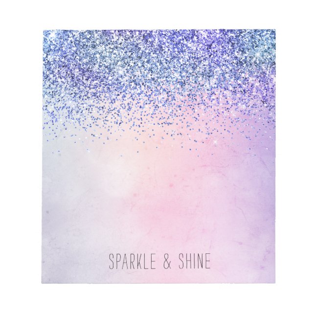 Bloc-note Parties scintillant Ombre bleu violet (Devant)