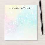 Bloc-note Parties scintillant Pastel Bokeh Girly Colorée Mot<br><div class="desc">Un beau motif de parties scintillant pastel multicolore,  que vous pouvez personnaliser avec vos détails personnalisés.</div>