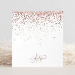 Bloc-note Parties scintillant rose dorée rose<br><div class="desc">Glam Rose Gold Parties scintillant Élégant Bloc-notes Monogramme. Personnalisez facilement ce bloc-notes chic et branché avec une élégante parties scintillant brillante en or rose sur un arrière - plan noir. Le design comprend votre monogramme manuscrit avec de jolis tourbillons et nom.</div>