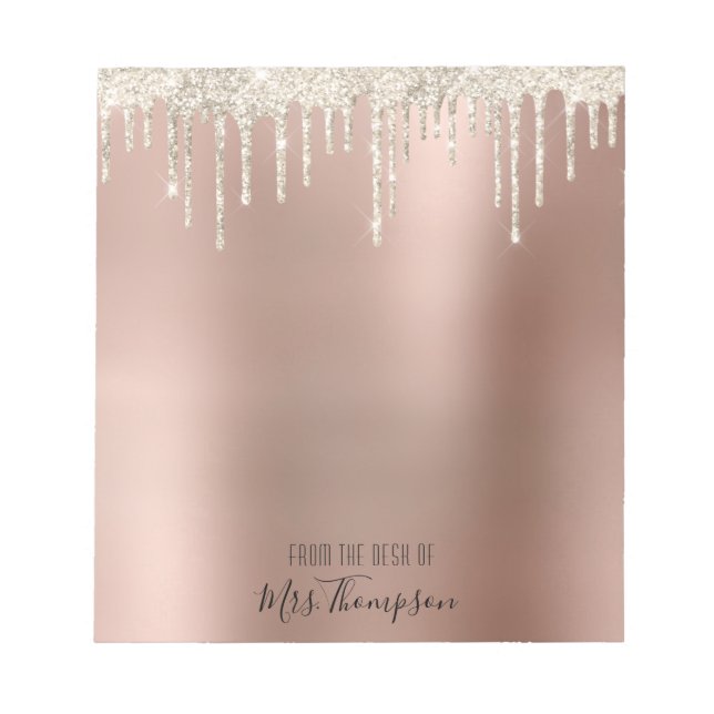 Bloc-note Parties scintillant  Rose Gold brillant noir Nom S (Devant)