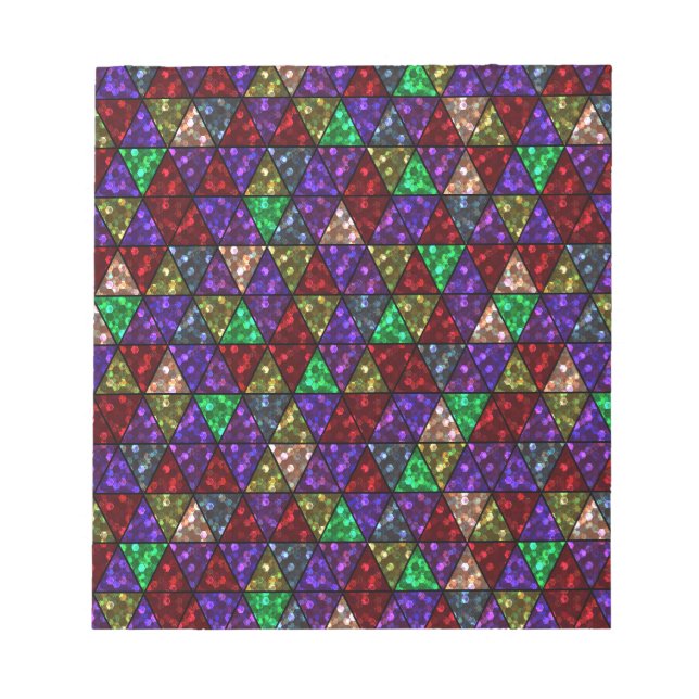 Bloc-note Parties scintillant. Rouge, vert, violet. (Devant)