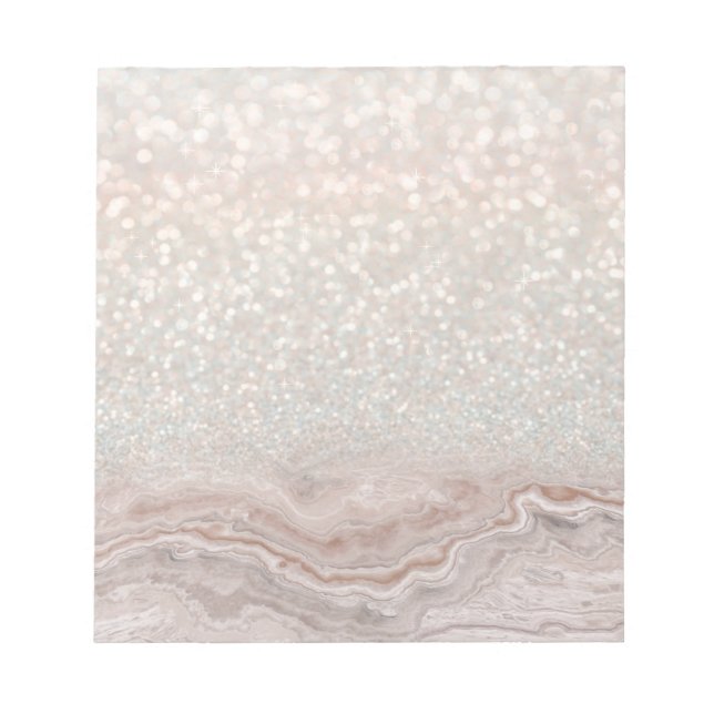 Bloc-note Parties scintillant tendance Marbre Belle Rose Or (Devant)