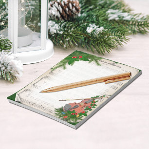 Bloc-note Partition de Noël Vintage Musique avec Violon Fest