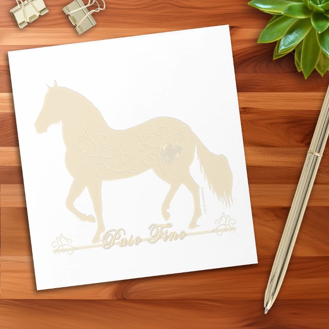 Bloc-note Paso Fino Horse Notes équestres (Paso Fino Gold Silhouette Heart Notepad)