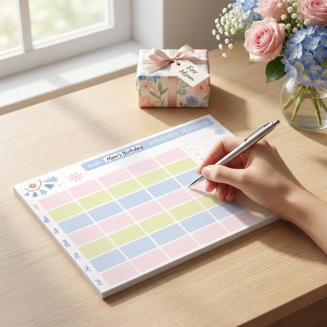 Bloc-note Pastel Blue Pink Cute Monthly Planner Notepad 11x8 (Pastel Blue Pink Cute Monthly Planner Notepad
)