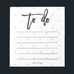 Bloc-note Pastel Blue Pois et la typographie à faire<br><div class="desc">Cette liste de choses à faire chic et moderne présente une typographie branchée et des pois bleu pastel. Vous pouvez personnaliser le bas de la feuille avec votre nom.</div>