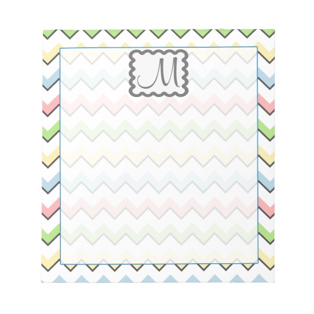 Bloc-note Pastel Chevron avec Monogram de Shirley Taylor (Devant)