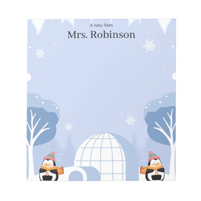 Bloc-note Pastel Cute Reindeer Christmas Teacher Notepad (Devant)