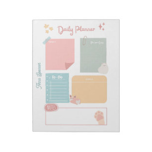 Bloc-note Pastel Daily Planner pour les étudiants