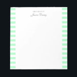 Bloc-note Pastel Elegant Classic Script Idées géniales Femin<br><div class="desc">Ordinateur portable esthétique classique et élégant pour femme. Avec un dicton "De grandes idées de". Classic pastel menthe vert rayures motif sur un bloc-notes blanc et tendance utile.</div>