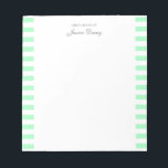 Bloc-note Pastel Elegant Classic Script Idées géniales Femin<br><div class="desc">Ordinateur portable esthétique classique et élégant pour femme. Avec un dicton "De grandes idées de". Classic pastel menthe vert rayures motif sur un bloc-notes blanc et tendance utile.</div>