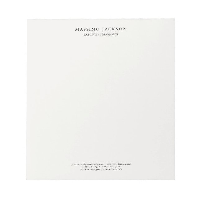 Bloc-note Pastel Élégant Classique Simple Professionnel (Devant)