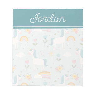 Bloc-note Pastel mignon Rainbow Unicorn Motif