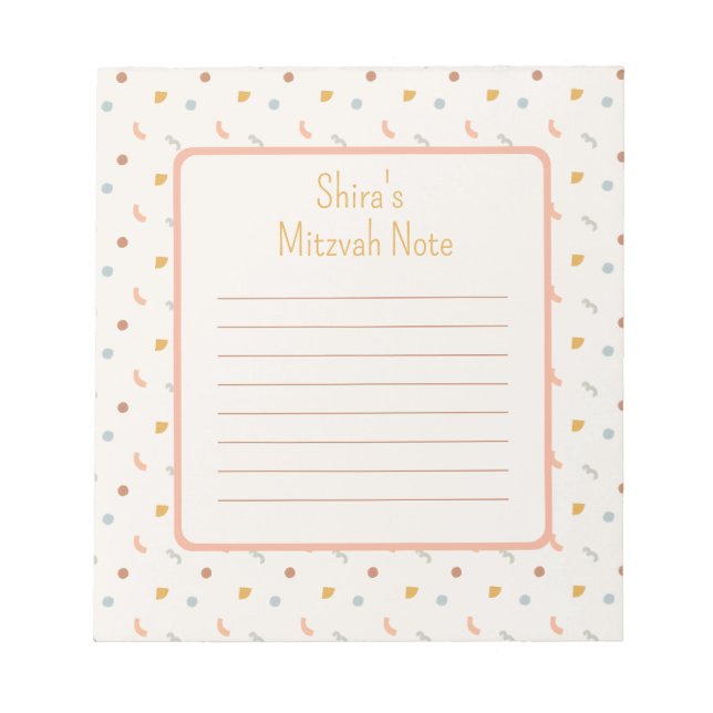 Bloc-note Pastel party Mitzvah Note (Devant)