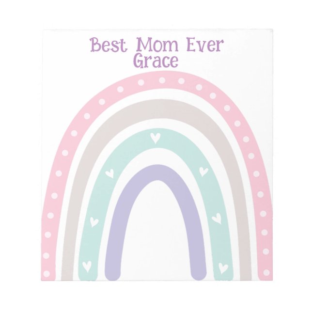 Bloc-note Pastel personnalisé Rainbow Boho retour à l'école (Devant)