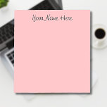 Bloc-note Pastel Rose Cadeaux d'enseignant personnalisés uni<br><div class="desc">Pastel Rose Green Simple, Unique, Propre Bloc-notes personnalisé. Texte manuscrit décontracté. Modèle du Bloc-notes. Ajoutez votre prénom, votre nom de famille, vos lettres initiales. Personnalisez pour votre usage personnalisé. Cliquez sur le bouton "Customiser" pour modifier la couleur de l'arrière - plan, les styles de police et la couleur de police....</div>