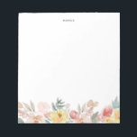 Bloc-note Pastel Watercolor Fall Floral Garland personnalisé<br><div class="desc">Bloc-notes floral à thème d'automne avec des illustrations aquarelles de fleurs jaunes,  rousses et roses pastel.  Ce bloc-notes floral d'automne sera parfait comme cadeau personnalisé. Personnalisez en ajoutant un nom ou une courte phrase.</div>