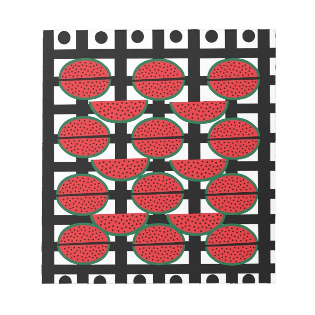 Bloc-note Pastèque Motif Géométrique de Fruit d'Été    (Devant)