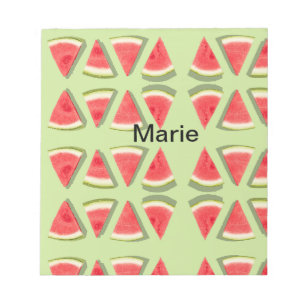 Bloc-note Pastèque rose simple ajouter un nom minimal person