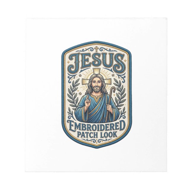 Bloc-note Patch brodé Jésus Regardez Patch brodé Jésus (Devant)