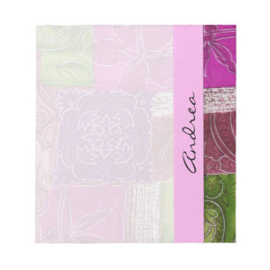 Bloc-note Patchwork Pattern, Patchwork Background, Your Name