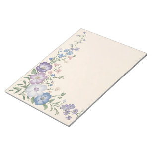 Bloc-note Pâte violet, blanc & bleu Botanique Flore Imprimer