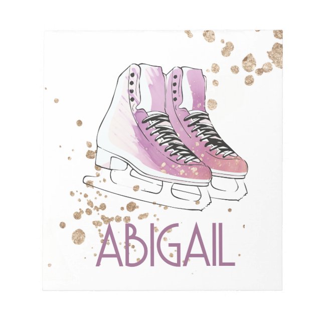 Bloc-note "Patinage artistique" rose pâle (Devant)