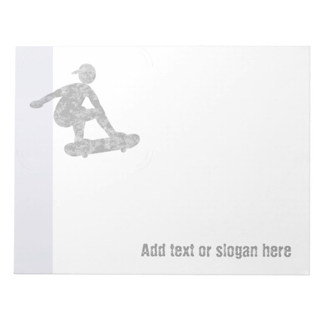 Bloc-note Patinage sur skateboard Logo et Slogan (Devant)