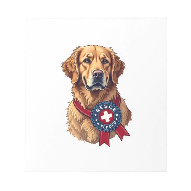 Bloc-note Patriotic Golden Retriever Rescue Vintage Tee 4 (Devant)